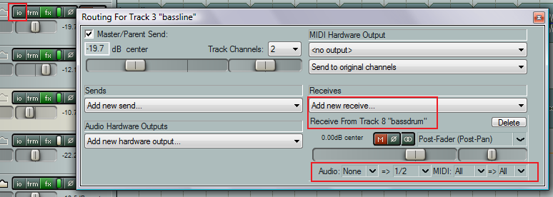 Step 07 - on the destination track, route MIDI data from the source track